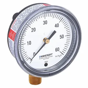 ASHCROFT 25 1490A 02L 60 H20 Pressure Gauge 0 To 60h2o 2-1/2 Inch 1/4in | AB9CZH 2C643