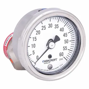 ASHCROFT 251009AW02B/310SSLXCG60 Pressure Gauge 0 To 60 Psi 2-1/2 Inch 1/4in | AD7GMT 4EFW8