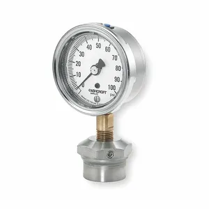 ASHCROFT 251009AW02L/310SSLXCG100 Pressure Gauge With Diaphragm Seal, 0 To 100 Psi, 1009/310-315, 2 1/2 Inch Dial, Glycerin | CN8XWB 2C548