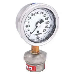 ASHCROFT 251009AW02L/310SSLXCG600 Pressure Gauge With Diaphragm Seal, 0 To 600 Psi, 1009/310-315, 2 1/2 Inch Dial, Glycerin | CN8XWM 2C565