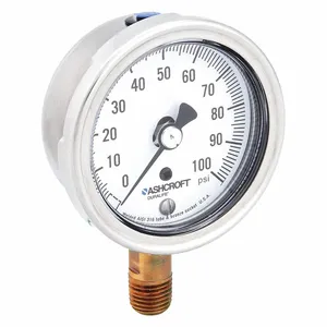 ASHCROFT 251009AW02L100# Gauge Pressure 0 to 100 psi 2-1/2 Inch | AH3QVZ 33HR47