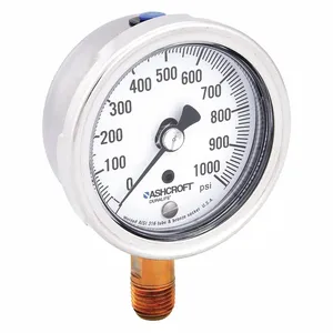 ASHCROFT 251009AW02L1000# Gauge Pressure 0 to 1000 psi Lower | AH3QWE 33HR52