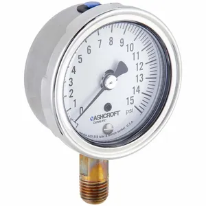 ASHCROFT 251009AW02L15# Gauge Pressure 0 to 15 psi 1 Percent | AH3QVW 33HR44