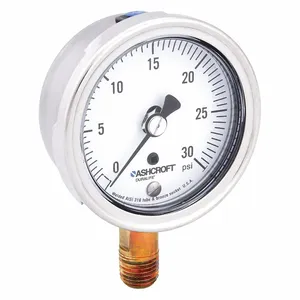 ASHCROFT 251009AW02L30# Gauge Pressure 0 to 30 psi 1 Percent | AH3QVX 33HR45