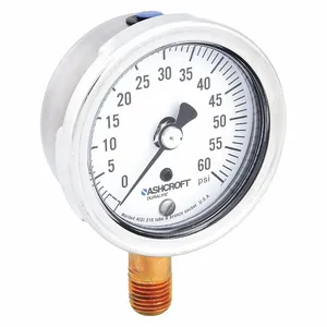 ASHCROFT 251009AW02L60# Gauge Pressure 0 to 60 psi 1 Percent | AH3QVY 33HR46