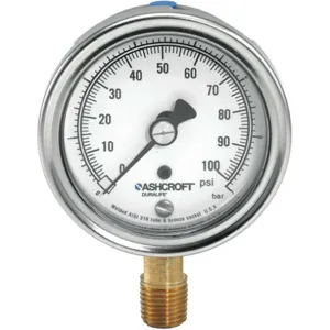 ASHCROFT 251009AW02L1000# Gauge Pressure 0 to 1000 psi Lower | AH3QWE 33HR52