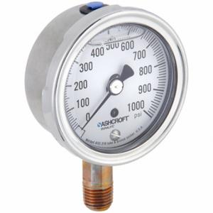ASHCROFT 251009AWL02L1000# Industrial Pressure Gauge, 0 To 1000 PSI, 2 1/2 Inch Dial, Liquid-Filled | CN8XRZ 33HR76