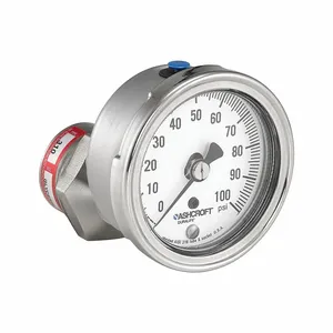 ASHCROFT 251009SW02B600#25310HH02TCG Pressure Gauge, 0 To 600 PSI, 1009, 2 1/2 Inch Dial, 1/4 Inch Mnpt, Lower Back | CN8YHT 787N47