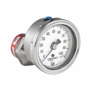ASHCROFT 251009SW02B600#25310HH02TCG Pressure Gauge, 0 To 600 PSI, 1009, 2 1/2 Inch Dial, 1/4 Inch Mnpt, Lower Back | CN8YHT 787N47