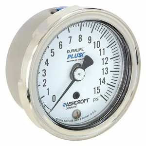 ASHCROFT 251009SW02BXLL15 Pressure Gauge 0 To 15 Psi 2-1/2 Inch 1/4in | AD7GKW 4EFP9