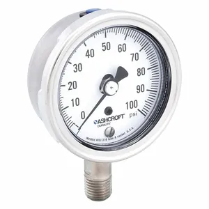 ASHCROFT 251009SW02L100# Gauge Pressure 0 to 100 psi Lower | AH3QXD 33HR95