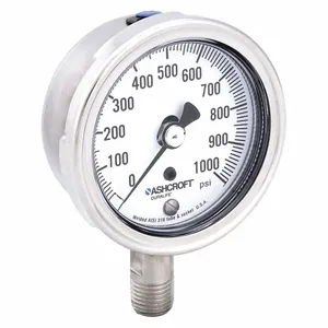 ASHCROFT 251009SW02L1000# Gauge Pressure 0 to 1000 psi 304 Stainless Steel | AH3QXJ 33HT01