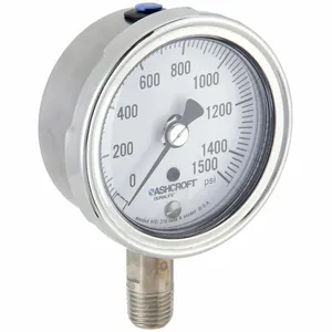 ASHCROFT 251009SW02L1500# Gauge Pressure 0 to 1500 psi Lower | AH3QXK 33HT02