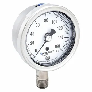 ASHCROFT 251009SW02L160# Gauge Pressure 304 Stainless Steel 2-1/2 Inch | AH3QXE 33HR96