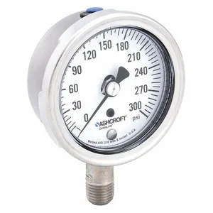 ASHCROFT 251009SW02L300# Gauge Pressure 0-300psi 1Percent 2-1/2in | AH3QXF 33HR97