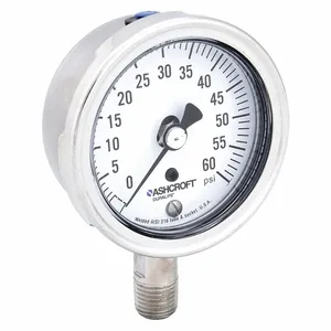 ASHCROFT 251009SW02L60# Gauge Pressure 0 to 60 psi 1009SW | AH3QXC 33HR94