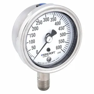 ASHCROFT 251009SW02L600# Gauge Pressure 0 to 600 psi 1 Percent | AH3QXH 33HR99