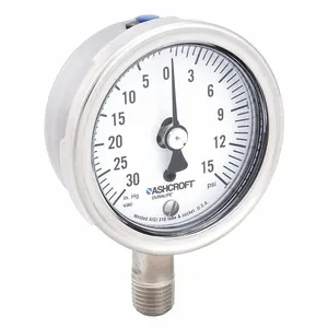 ASHCROFT 251009SW02LV/15# Gauge Compound 304 Stainless Steel 2-1/2 Inch | AH3QWY 33HR90