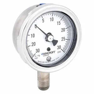 ASHCROFT 251009SW02LV/30# Gauge Compound -40 to 200 Degrees F | AH3QWZ 33HR91