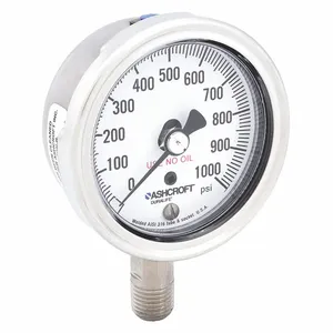 ASHCROFT 251009SW02LX6B1000 Pressure Gauge 0 To 1000 Psi 2-1/2in | AD7GLY 4EFU7