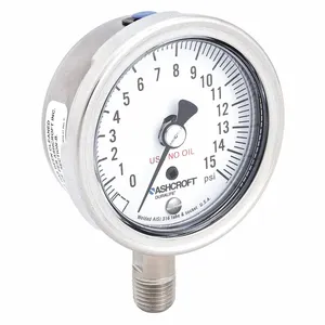 ASHCROFT 251009SW02LX6B15 Pressure Gauge 0 To 15 Psi 2-1/2 Inch 1/4in | AD7GLP 4EFT8