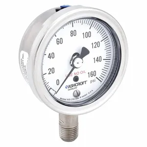 ASHCROFT 251009SW02LX6B160 Pressure Gauge 0 To 160 Psi 2-1/2in | AD7GLU 4EFU3