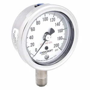 ASHCROFT 251009SW02LX6B200 Pressure Gauge 0 To 200 Psi 2-1/2in | AD7GLV 4EFU4