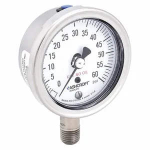 ASHCROFT 251009SW02LX6B60 Pressure Gauge 0 To 60 Psi 2-1/2 Inch 1/4in | AD7GLR 4EFU1