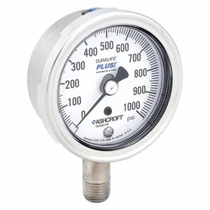 ASHCROFT 251009SW02LXLL1000 Pressure Gauge 0 To 1000 Psi 2-1/2in | AD9JWF 4TA62