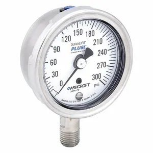 ASHCROFT 251009SW02LXLL300 Pressure Gauge 0 To 300 Psi 2-1/2in | AD9JWD 4TA60