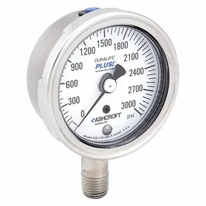 ASHCROFT 251009SW02LXLL3000 Pressure Gauge 0 To 3000 Psi 2-1/2in | AD9JWG 4TA63