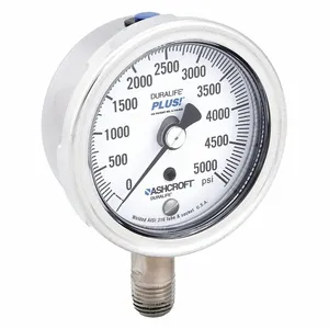 ASHCROFT 251009SW02LXLL5000 Pressure Gauge 0 To 5000 Psi 2-1/2in | AD7GKT 4EFP6