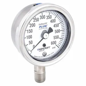 ASHCROFT 251009SW02LXLL600 Pressure Gauge 0 To 600 Psi 2-1/2in | AD9JWE 4TA61