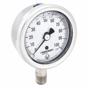 ASHCROFT 251009SWL02L100# Gauge Pressure 2-1/2 Inch Lower | AH3QXX 33HT28