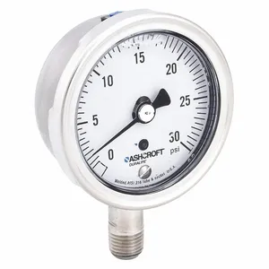 ASHCROFT 251009SWL02L30# Gauge Pressure 2-1/2 Inch Lower Glycerin | AH3QXW 33HT26