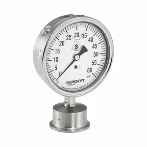 ASHCROFT 351032S15L160# Pressure Gauge, 0 To 160 PSI, 3 1/2 Inch Dial, 1 1/2 Inch Tri-Clamp, +/-1.5% Accuracy | CN8YCY 787MM3