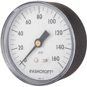 ASHCROFT 25W1005PH02B160# Gauge Pressure 0 to 160 psi ABS 2-1/2 in | AH3QVC 33HR24