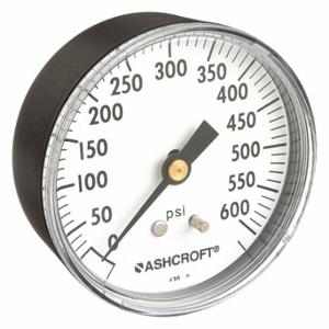 ASHCROFT 25W1005PH02B600# Industrial Pressure Gauge, 0 To 600 Psi, 2 1/2 Inch Dial, 1/4 Inch Npt Male, Center Back | CN8XUV 33HR27