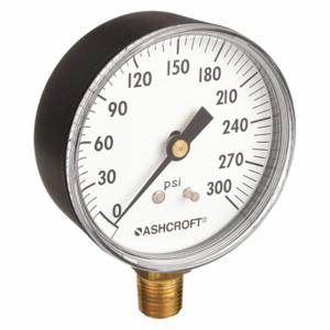 ASHCROFT 25W1005PH02L300# Industrie-Manometer, 0 bis 300 Psi, 2 1/2 Zoll Zifferblatt, 1/4 Zoll NPT-Außengewinde | CN8XUC 33HR14