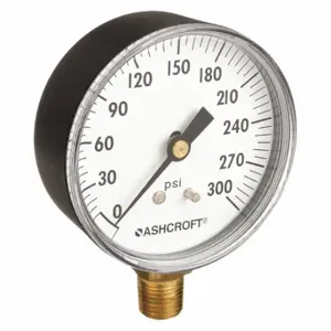 ASHCROFT 25W1005PH02L300# Industrial Pressure Gauge, 0 To 300 Psi, 2 1/2 Inch Dial, 1/4 Inch Npt Male | CN8XUC 33HR14