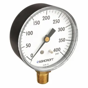 ASHCROFT 25W1005PH02L400# Industrial Pressure Gauge, 0 To 400 Psi, 2 1/2 Inch Dial, 1/4 Inch Npt Male | CN8XUG 33HR15