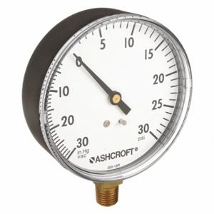 ASHCROFT 25W1005PH02LV/30# Industrial Compound Gauge, 30 To 0 To 30 Inch Hg/Psi, 2 1/2 Inch Dial, Bottom | CN8XRR 33HR08