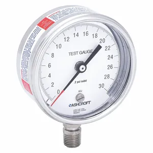 ASHCROFT 30-1084S 02L 30 PSI Pressure Gauge 0 To 30 Psi 3 Inch 1/4 Inch Npt | AB9CZQ 2C688