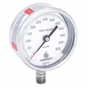 ASHCROFT 30-1084S 02L 600 PSI Pressure Gauge 0 To 600 Psi 3 Inch 1/4in | AB9CZU 2C694