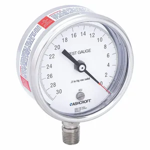 ASHCROFT 30-1084S 02L VAC Vacuum Gauge 30 Hg To 0 3 Inch 1/4 Inch Npt | AB9CZV 2C696