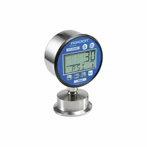 ASHCROFT 302032SD20LXBLCYLM60# Digital Pressure Gauge, 0 To 60 PSI, 3 Inch Dial, 2 Inch Tri-Clamp, ±0.25% Accuracy | CN8XKT 488W49