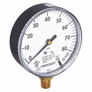 ASHCROFT 35 1005P XUL 02L 80# Pressure Gauge 0 To 80 Psi 3-1/2 Inch 1/4in | AE7AUH 5WJ62