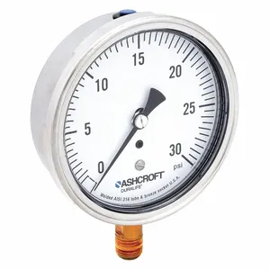 ASHCROFT 351009AW02L30# Gauge Pressure 0 to 30 psi 3-1/2 Inch | AH3QWK 33HR57