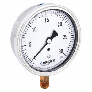ASHCROFT 351009AWL02L30# Industrie-Manometer, korrosionsbeständiges Gehäuse, 0 bis 30 Psi, 3 1/2 Zoll Zifferblatt, unten | CN8XVN 33HR81