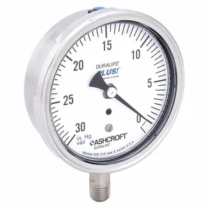 ASHCROFT 351009SW02LXLLVAC Vacuum Gauge 30 Hg To 0 3-1/2 Inch 1/4in | AD7GLH 4EFT2